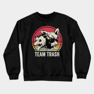 Team Trash Funny Raccoon Opossum Crewneck Sweatshirt